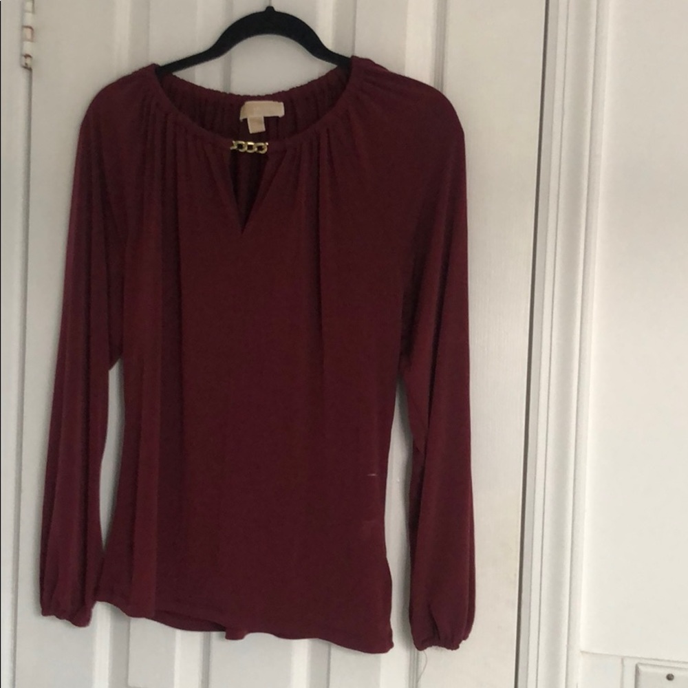 Michael Kors long sleeve Burgundy top